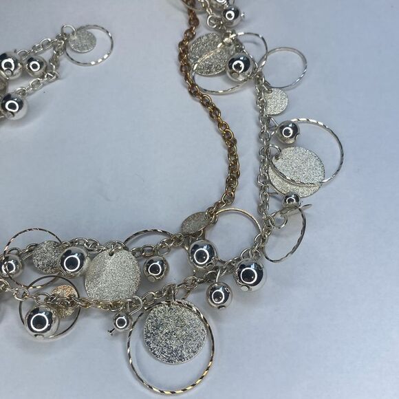 Silver Tone Bangle Style Adjustable Necklace - Picture 2 of 7